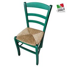 sedia paesana paglia verde