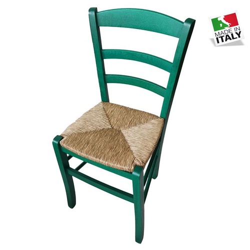 Sedia paesana paglia verde - paglia,
