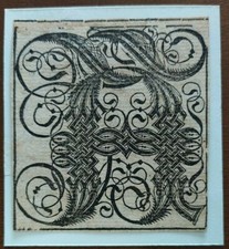 Schäufelin Stampa antica Capolettera Gotico Xilografia 1540 Grafica  