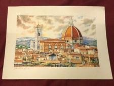 CATTEDRALE DI FIRENZE - Italia - Stampa artistica - grande - colorata - 56x35cm