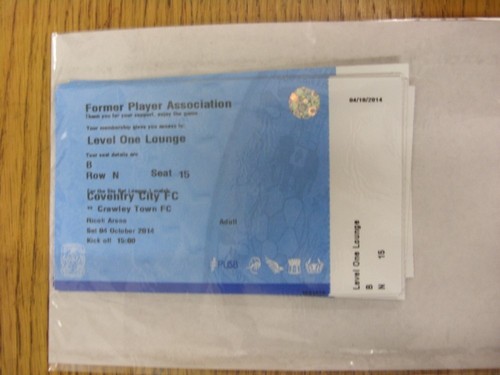 2014 ticket coventry - 04/10/2014,