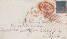 1857 TOSCANA, n. 15 6 crazie blu SU LETTERA DI LUCCA