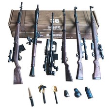 Modellino pistola arma assemblata fucile d'assalto scala 1/6 6 pezzi per action figure 12"