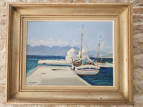 Tableau huile sur carton - tableau,