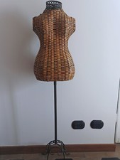 Manichino feminile in vimini e ferro battuto vintage modernariato