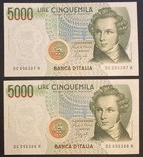 Italia 5000 lire lotto 2 banc