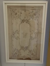 Quadro Con Bozzetto Originale Liberty, Acquerello Su Carta dipinto a mano