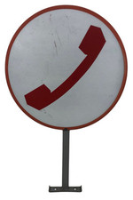 Insegna Cartello Telefono Bianca e Rossa