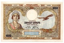 JUGOSLAVIA - BANCONOTA DA 1000