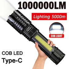Torcia Led 100000000LM Professionale Ricaricabile  Zoomabile 5000mt Campeggio