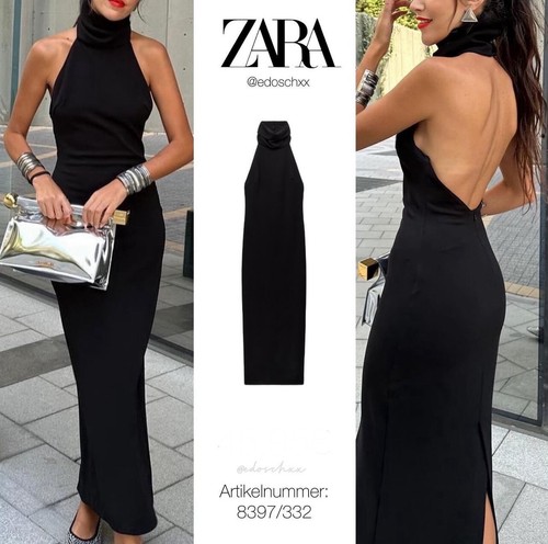 Zara ss25 abito nero - zara, aperto
