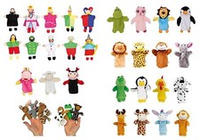 Burattini senza fili per dita e mani, marionette, pupazzi, teatrino, animali