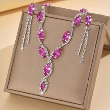 Orecchini collana ovale strass