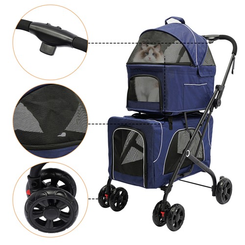 Passeggino doppio blu moderno - passeggino,