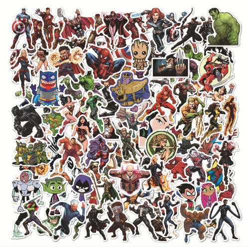 100 superhero marvel sticker - 100,