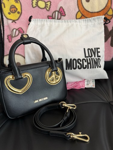 Love moschino small black tote - love,