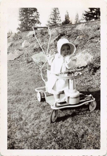 Vtg photo adorable young baby - photo,