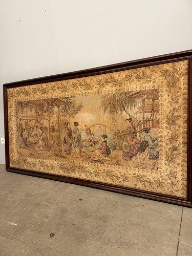 Antico arazzo scene popolari
