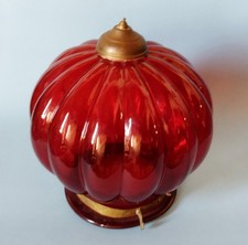 Lampada abat-jour abatjour comodino Metallo Bronzato e vetro opalino Tulip