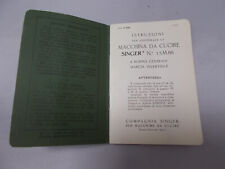SINGER LIBRETTO ISTRUZIONI