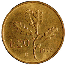 Italy 20 Lire 1972 KM# 97