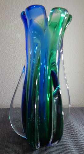 Vaso vetro trasparente - trasparente, blu