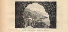 Stampa antica AMALFI panorama