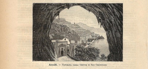 Stampa antica amalfi panorama - stampa,