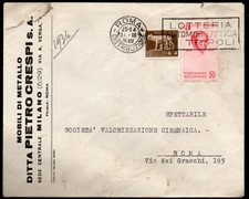 ITALIA REGNO 1935  Lettera pubblicitaria viaggiata da Roma per città