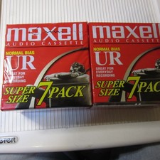 Maxell 108575 Normal Bias UR Audiocassette 2-7 nuove confezioni sigillate in fabbrica (14)tot
