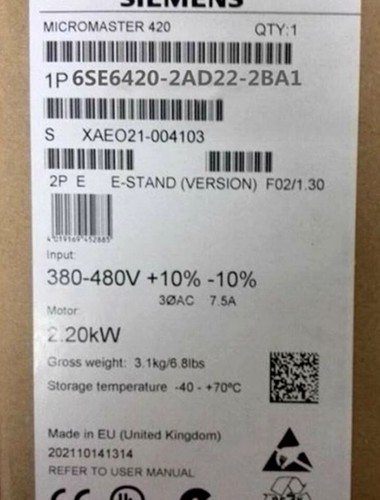 1pz siemens 6se6420 2ad22 2ba1 - 1pz, 6se6420-2ad22-2ba1