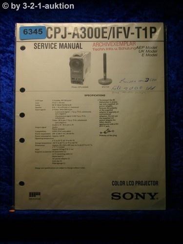 Manuale servizio sony cpj - servizio,