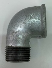 GOMITO 1'' MASCHIO IN FERRO ZINCATO CURVA 90° RACCORDO IRRIGAZIONE IDRAULICA 