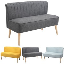 HOMCOM Divano 2 Posti Moderno in Tessuto e Legno Senza Braccioli