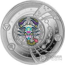 Ciondolo Scorpione segni zodiacali 2025 moneta argento 500 franchi Camerun 2025