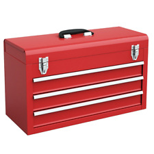 Cassettiera porta attrezzi portatile armadio garage organizer meccanico 3 cassetti rosso