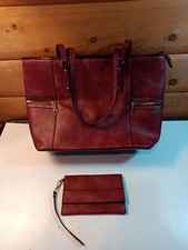 Vansarto Women Shoulder Handbag Tote with Matching Wristlet Rose ColorBrand New 