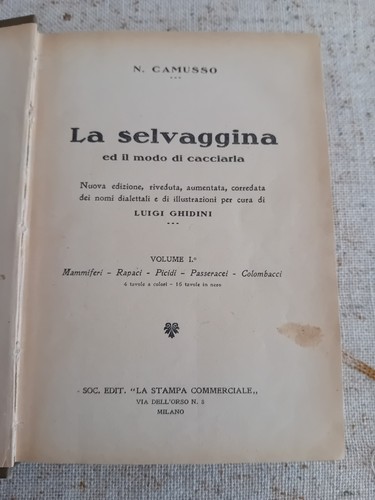 Camusso la selvaggina ed - n.,