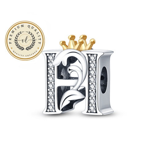 Ciondolo lettera corona - lettera, per