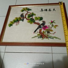 Vecchio Quadro Cinese In Seta