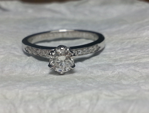Anello solitario sgriffato - anello,