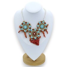 Collana di Perle Naturali e pizzo chiacchierino, L 48 + 3 cm ca. Perle di Maiorc