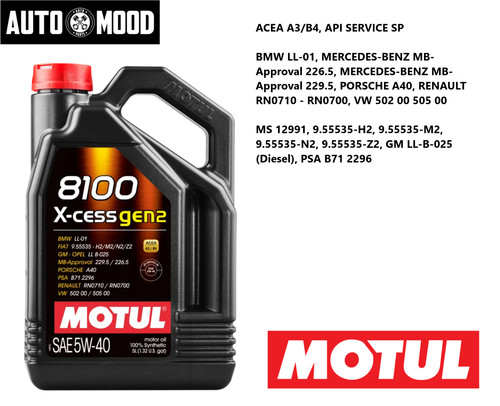 Litri olio motore motul 5w40 - 5,