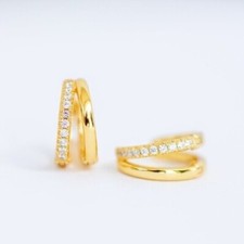 Orecchini oro doppio huggie