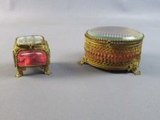 Portagioie cofanetti scatole in ottone dorato soprammobile vintage anni ‘50