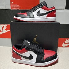 Nike Air Jordan 1 Low Bred Toe | PALESTRA ROSSO/BIANCO-NERO | UK 9 / US 10 | 553558-612