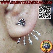 Orecchino in argento 925‰ rampicante (climber) a ventaglio, l'angioletto Cupido