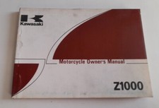 Kawasaki Libretto Uso E Manutenzione Istruzioni Inglese Z1000 1980