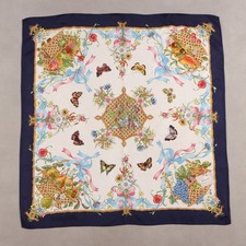 Foulard Gucci Vintage Seta Stampa Natura Accornero Anni 70 Originale