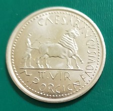 MONEDA DENARIO ROMANO AGRICULTOR  PLATA silver coin ARANDO CON BUEYES 